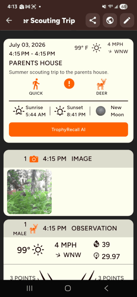scouting for deer